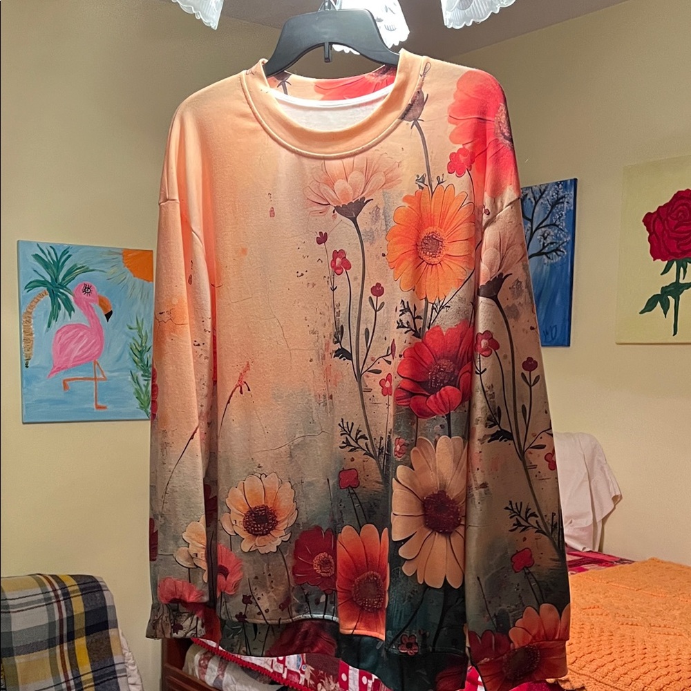 Floral Gradient Long Sleeve Shirt
